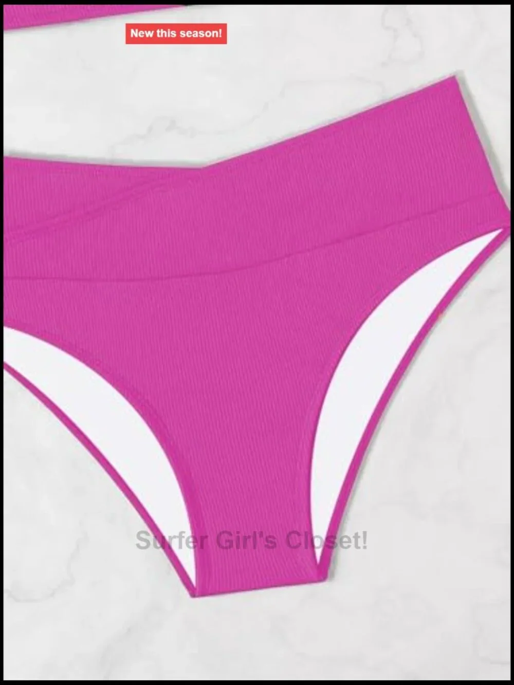 Sexy Ribbed Bikini Set High Waisted V-Cut Cheeky High Leg Longline Swimsuit